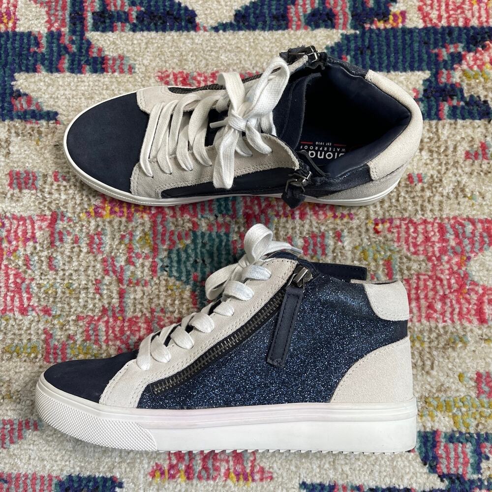 Blondo Genesis Hidden Wedge Sneaker, Navy Sparkle